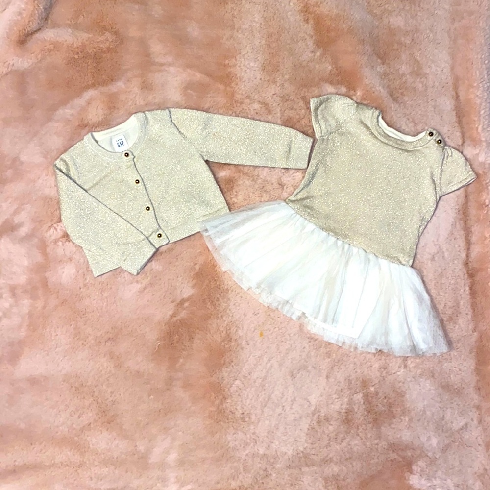 Gold holiday dress set